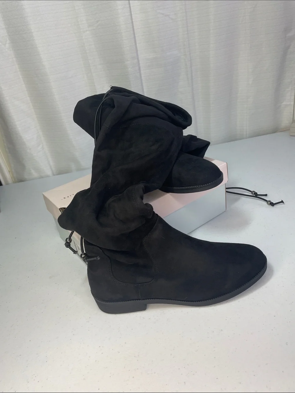 SO Black Over-the-Knee Suede Boots